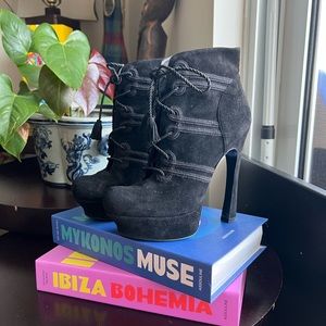 YSL bootie heels 38/ 7 us